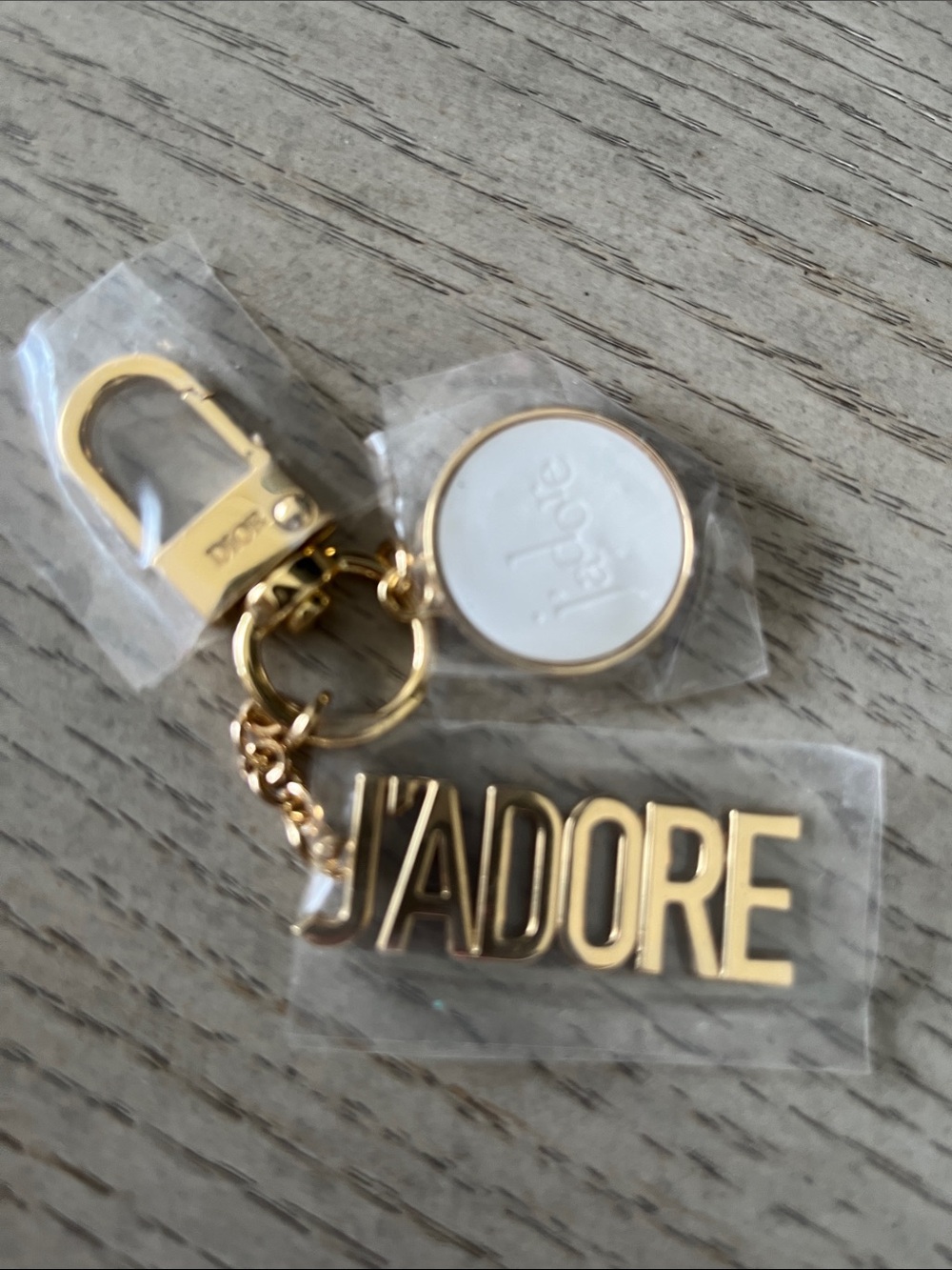 J'ADORE Gold-Tone Keychain Charm - Designer-Inspired